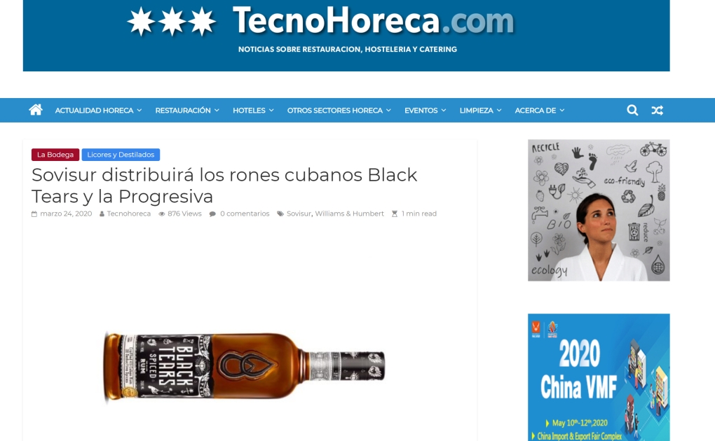 Sovisur distribuirá los rones cubanos Black Tears y la Progresiva